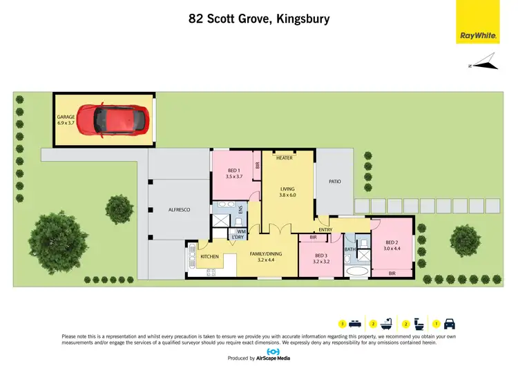 Floorplan of Homely house listing, 82 Scott Grove, Kingsbury VIC 3083