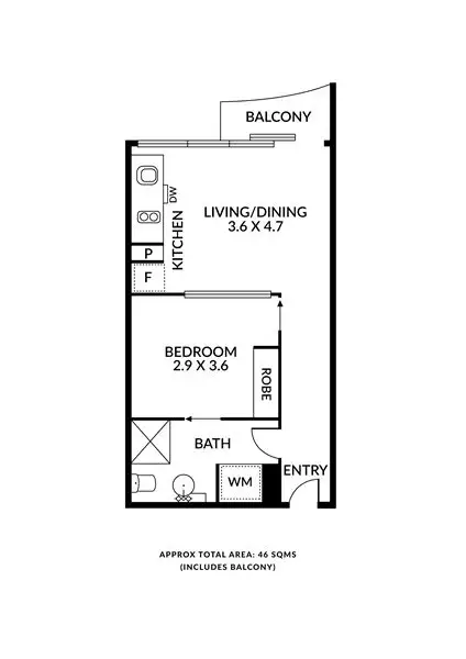 Floorplan of Homely apartment listing, 1712/27 Little Collins Street, Melbourne VIC 3000