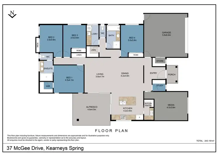 Floorplan of Homely house listing, 37 McGee Drive, Kearneys Spring QLD 4350