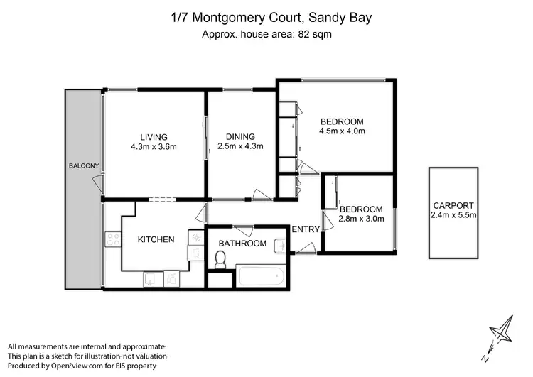Floorplan of Homely apartment listing, 1/7 Montgomery Court, Sandy Bay TAS 7005