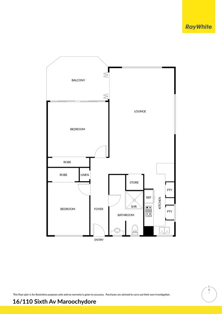 Floorplan of Homely unit listing, 16/110 Sixth Avenue, Maroochydore QLD 4558