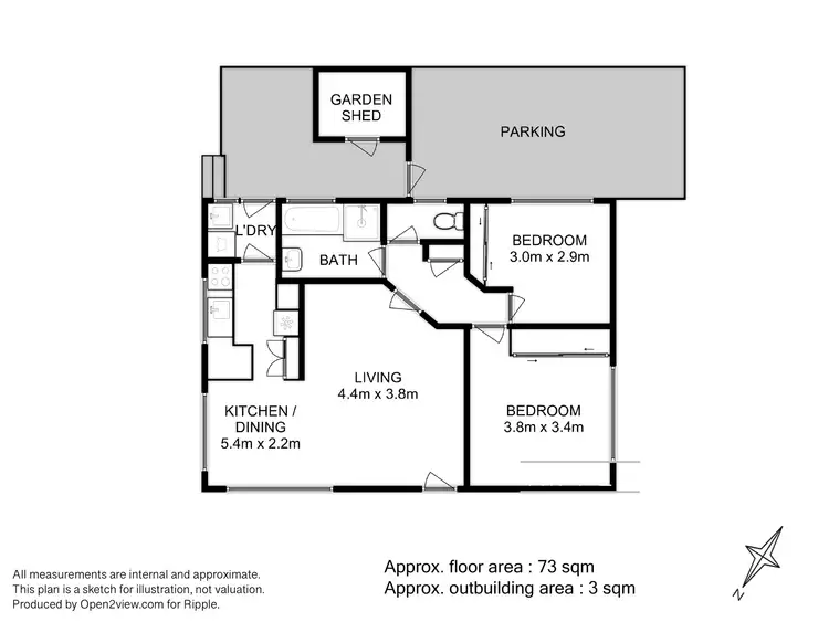 Floorplan of Homely unit listing, 15/38 Amiens Avenue, Moonah TAS 7009