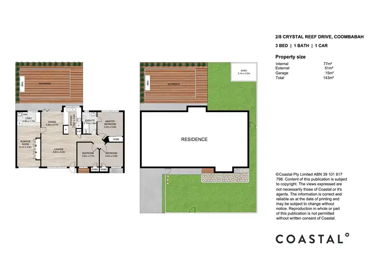 Floorplan of Homely semi-detached listing, 2/8 Crystal Reef Drive, Coombabah QLD 4216