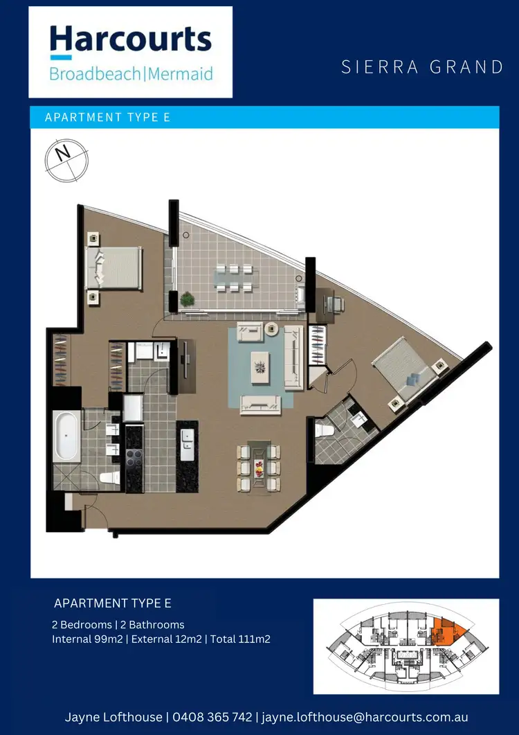 Floorplan of Homely apartment listing, 2505/22 Surf Parade, Broadbeach QLD 4218