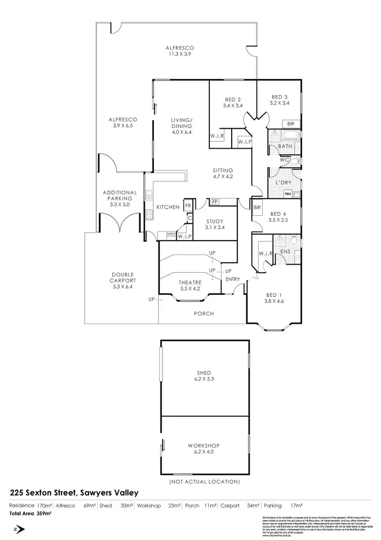 Floorplan of Homely house listing, 225 Sexton Street, Sawyers Valley WA 6074