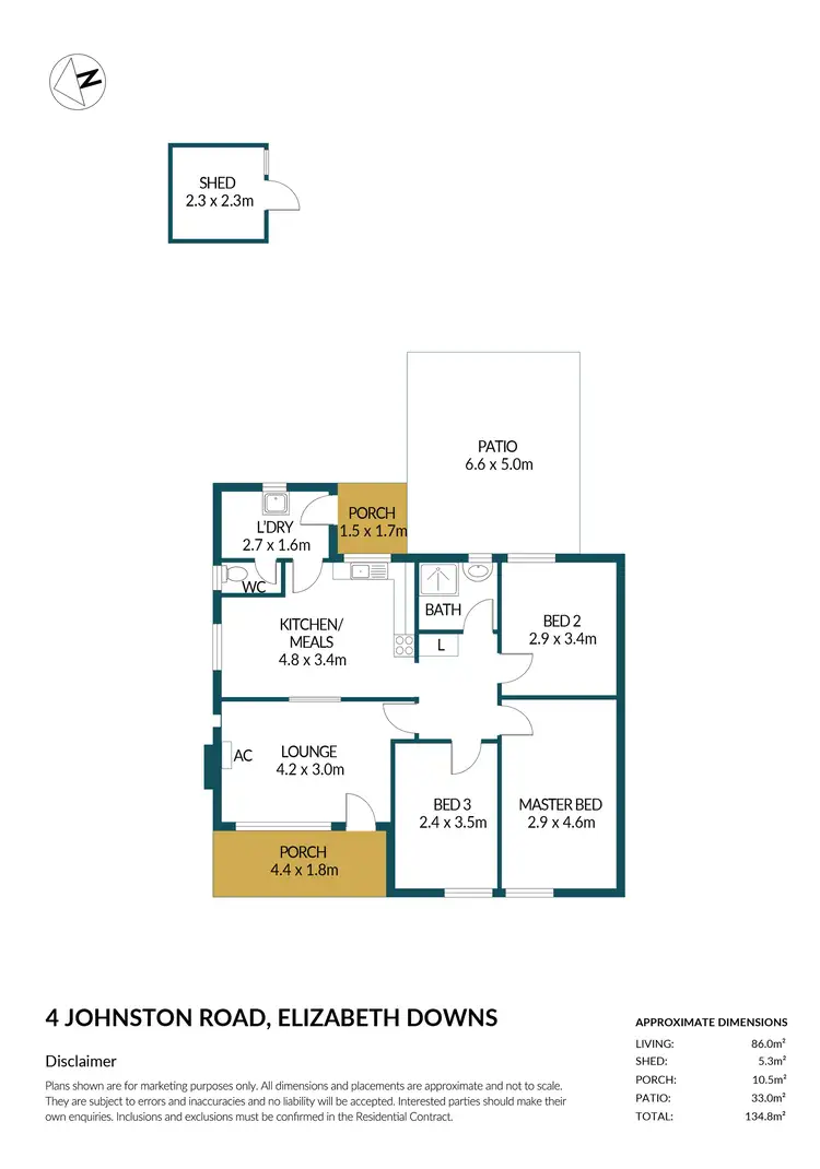 Floorplan of Homely house listing, 4 Johnston Road, Elizabeth Downs SA 5113