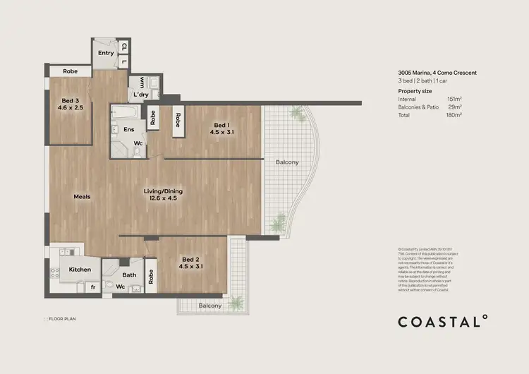 Floorplan of Homely apartment listing, 3005/4 Como Crescent, Southport QLD 4215