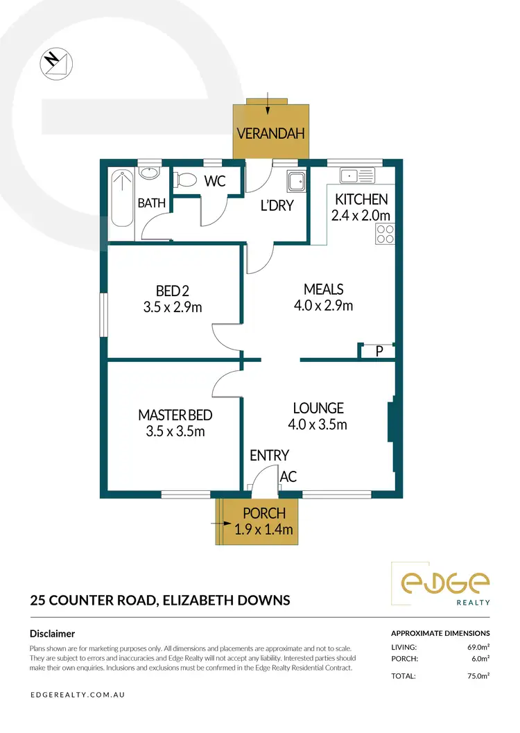 Floorplan of Homely house listing, 25 Counter Road, Elizabeth Downs SA 5113