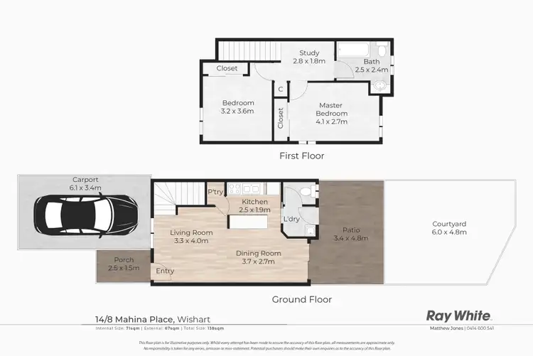 Floorplan of Homely townhouse listing, 14/8 Mahina Place, Wishart QLD 4122