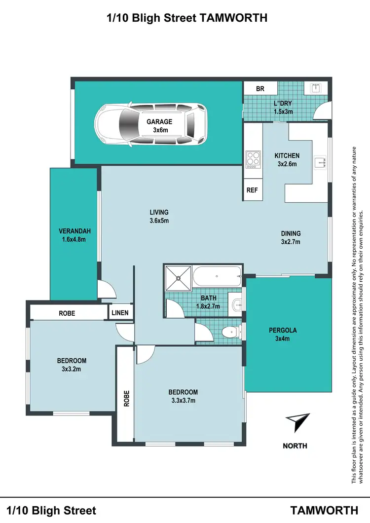 Floorplan of Homely semi-detached listing, 1/10 Bligh Street, Tamworth NSW 2340