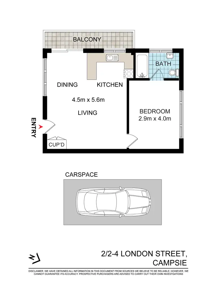 Floorplan of Homely apartment listing, 2/2-4 London Street, Campsie NSW 2194