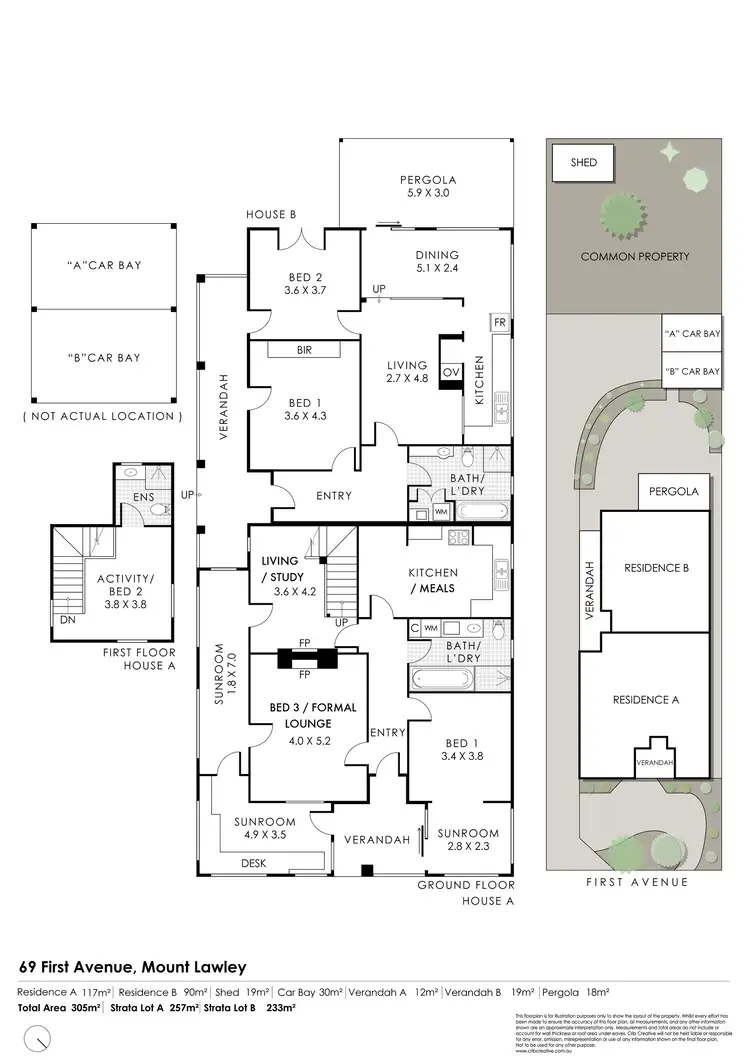 Floorplan of Homely house listing, 69A & 69B First Avenue, Mount Lawley WA 6050