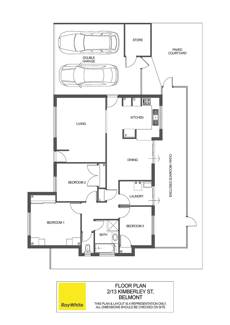 Floorplan of Homely villa listing, 2/13 Kimberley Street, Belmont WA 6104