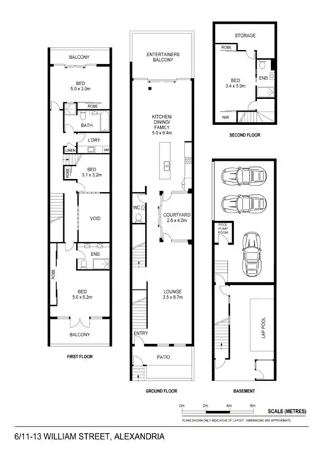 Floorplan of Homely townhouse listing, 6/11-13 William Street, Alexandria NSW 2015