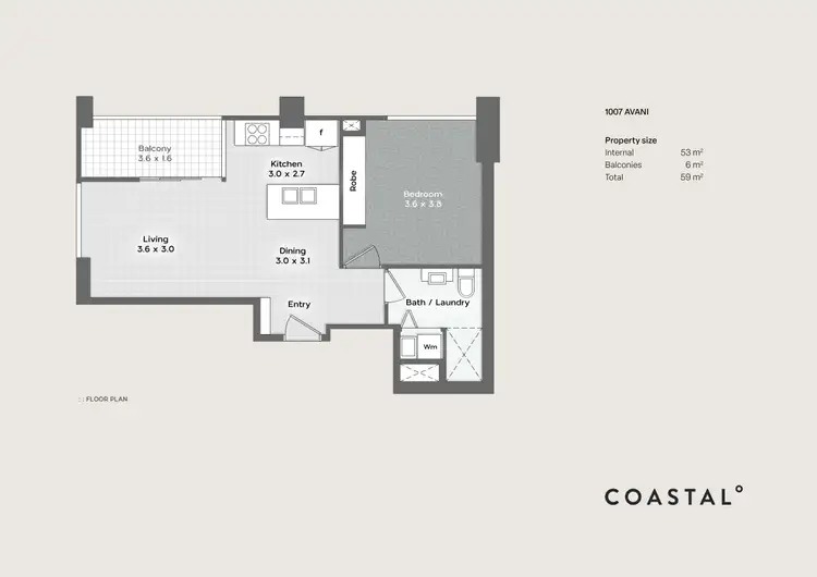 Floorplan of Homely apartment listing, 1007/2663 Gold Coast Highway, Broadbeach QLD 4218