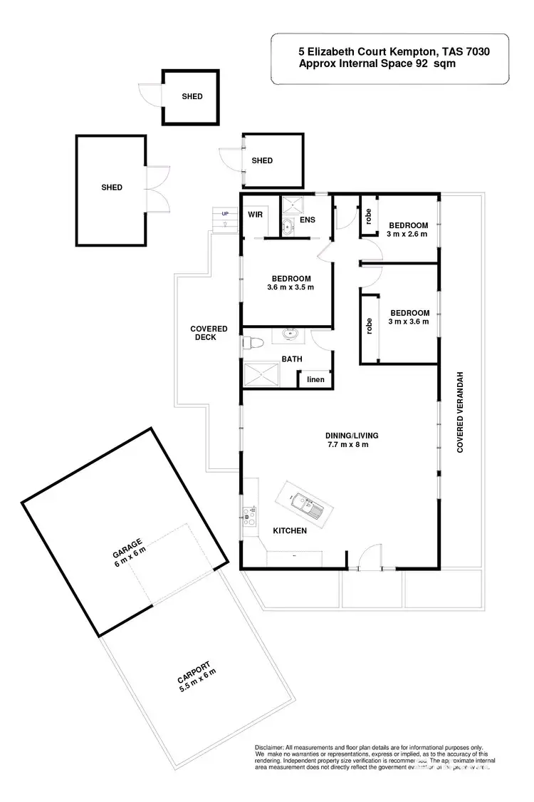 Floorplan of Homely house listing, 5 Elizabeth Court, Kempton TAS 7030