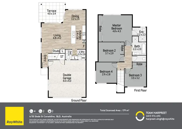 Floorplan of Homely townhouse listing, 6/30 Slade Street, Carseldine QLD 4034