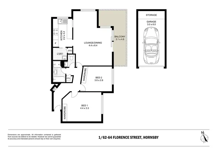 Floorplan of Homely unit listing, 1/62-64 Florence Street, Hornsby NSW 2077