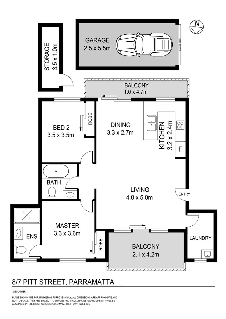 Floorplan of Homely unit listing, 8/7 Pitt Street, Parramatta NSW 2150