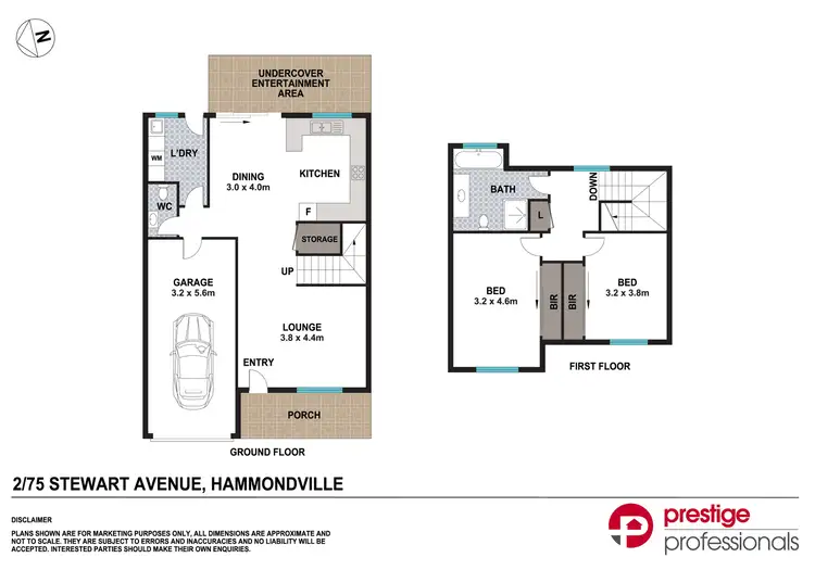 Floorplan of Homely townhouse listing, 2/75 Stewart Avenue, Hammondville NSW 2170