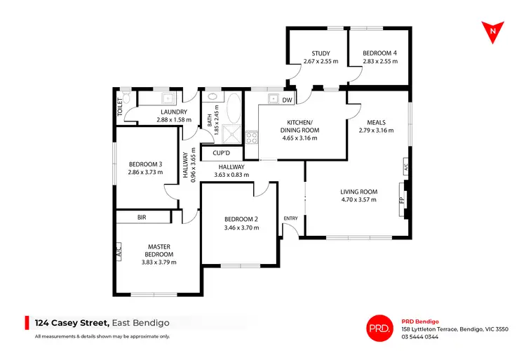 Floorplan of Homely house listing, 124 Casey Street, East Bendigo VIC 3550
