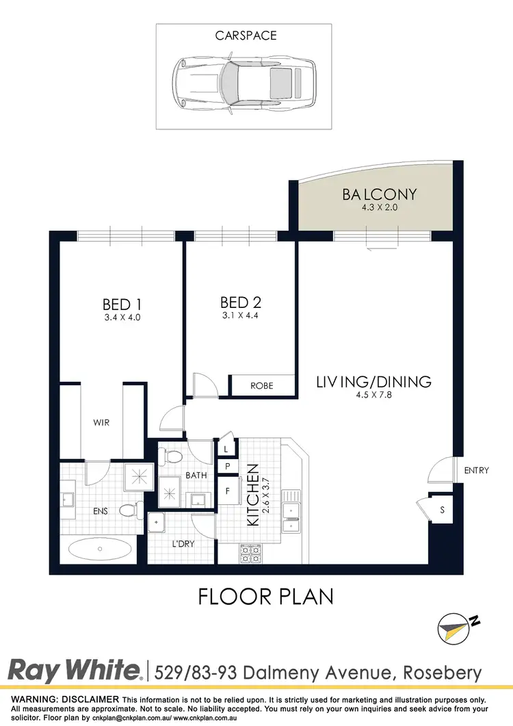 Floorplan of Homely apartment listing, 529/83-93 Dalmeny Ave, Rosebery NSW 2018