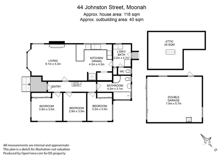 Floorplan of Homely house listing, 44 Johnston Street, Moonah TAS 7009