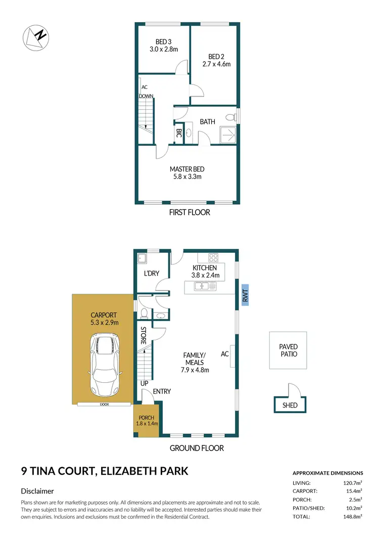 Floorplan of Homely house listing, 9 Tina Court, Elizabeth Park SA 5113