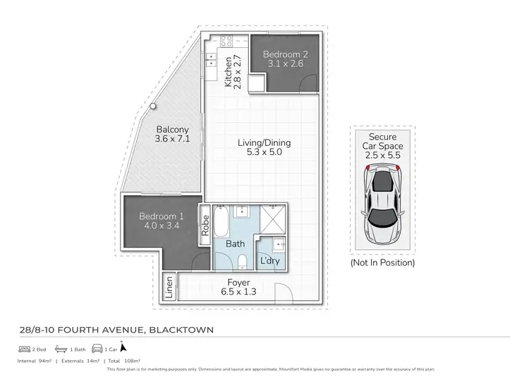Floorplan of Homely unit listing, 28/8 Fourth Avenue, Blacktown NSW 2148