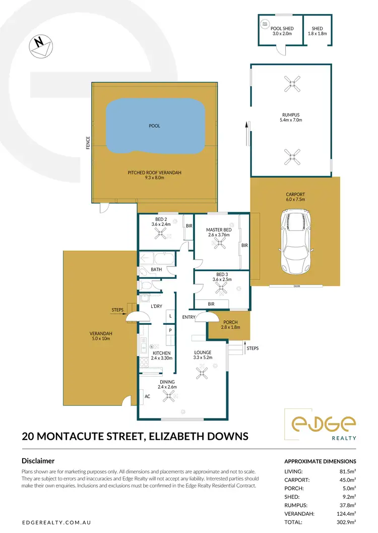 Floorplan of Homely house listing, 20 Montacute Street, Elizabeth Downs SA 5113