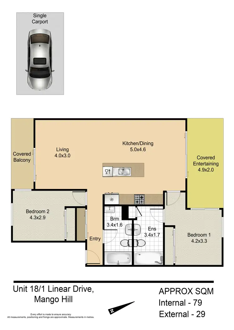 Floorplan of Homely apartment listing, 18/1 Linear Drive, Mango Hill QLD 4509