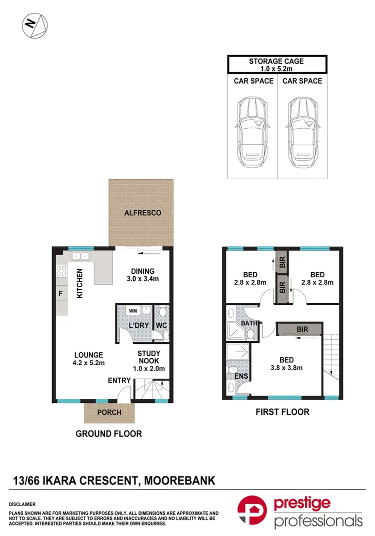 Floorplan of Homely townhouse listing, 13/66-70 Ikara Crescent, Moorebank NSW 2170