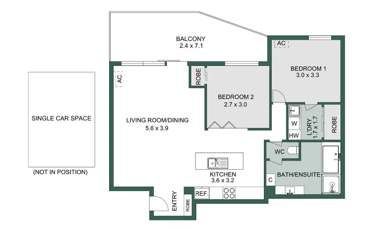 Floorplan of Homely apartment listing, 13/1 Coolgardie Street, West Perth WA 6005