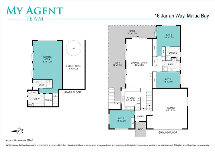 Floorplan of Homely house listing, 16 Jarrah Way, Malua Bay NSW 2536
