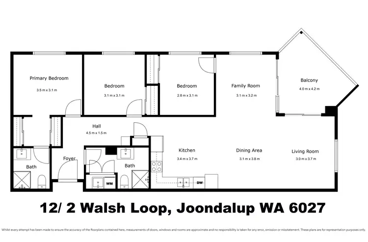 Floorplan of Homely apartment listing, 12/2 Walsh Loop, Joondalup WA 6027