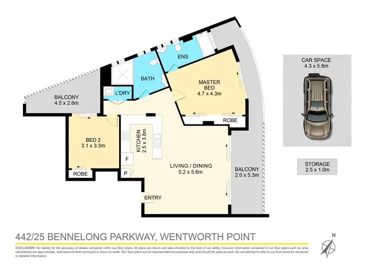 Floorplan of Homely apartment listing, 442/25 Bennelong Parkway, Wentworth Point NSW 2127