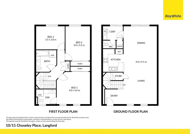 Floorplan of Homely townhouse listing, 10/11 Choseley Place, Langford WA 6147