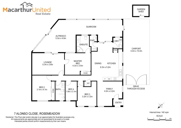 Floorplan of Homely house listing, 7 Alonso Close, Rosemeadow NSW 2560