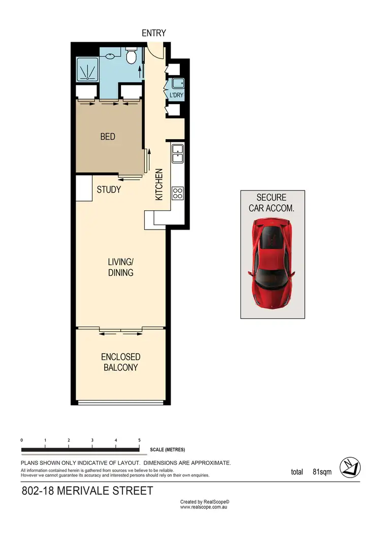 Floorplan of Homely unit listing, 802/18 Merivale Street, South Brisbane QLD 4101
