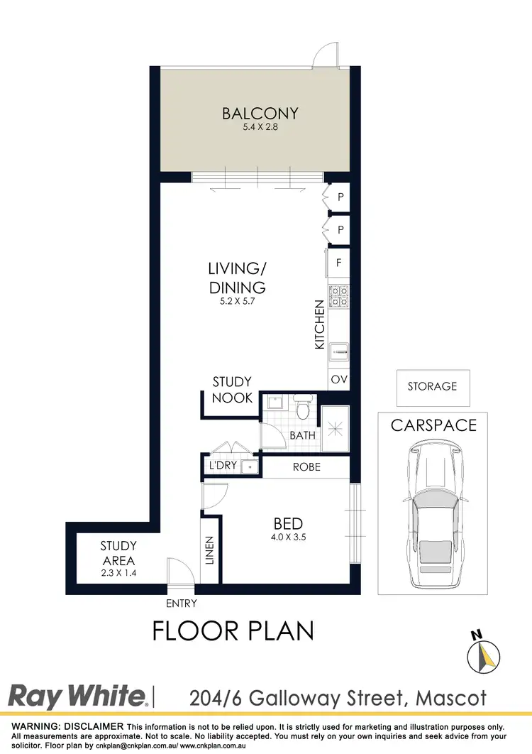 Floorplan of Homely apartment listing, S204/6 Galloway Street, Mascot NSW 2020