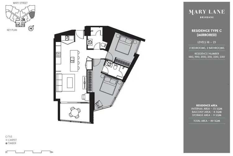 Floorplan of Homely apartment listing, 1910/111 Mary Street, Brisbane City QLD 4000
