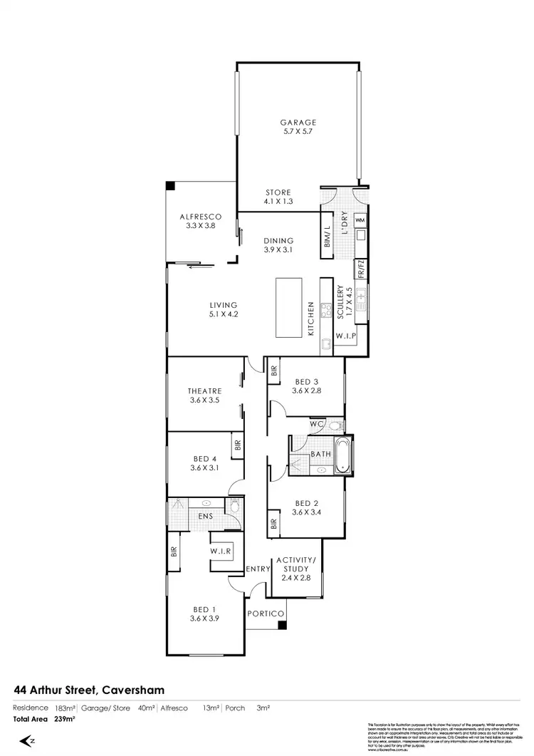 Floorplan of Homely house listing, 44 Arthur Street, Caversham WA 6055