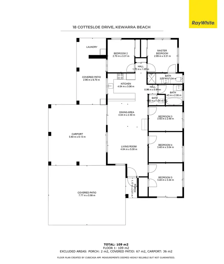 Floorplan of Homely house listing, 18 Cottesloe Drive, Kewarra Beach QLD 4879