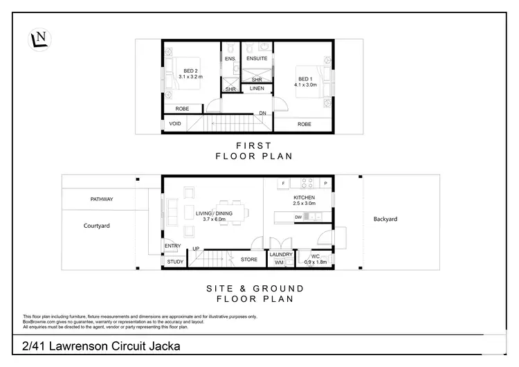 Floorplan of Homely townhouse listing, 2/41 Lawrenson Circuit, Jacka ACT 2914