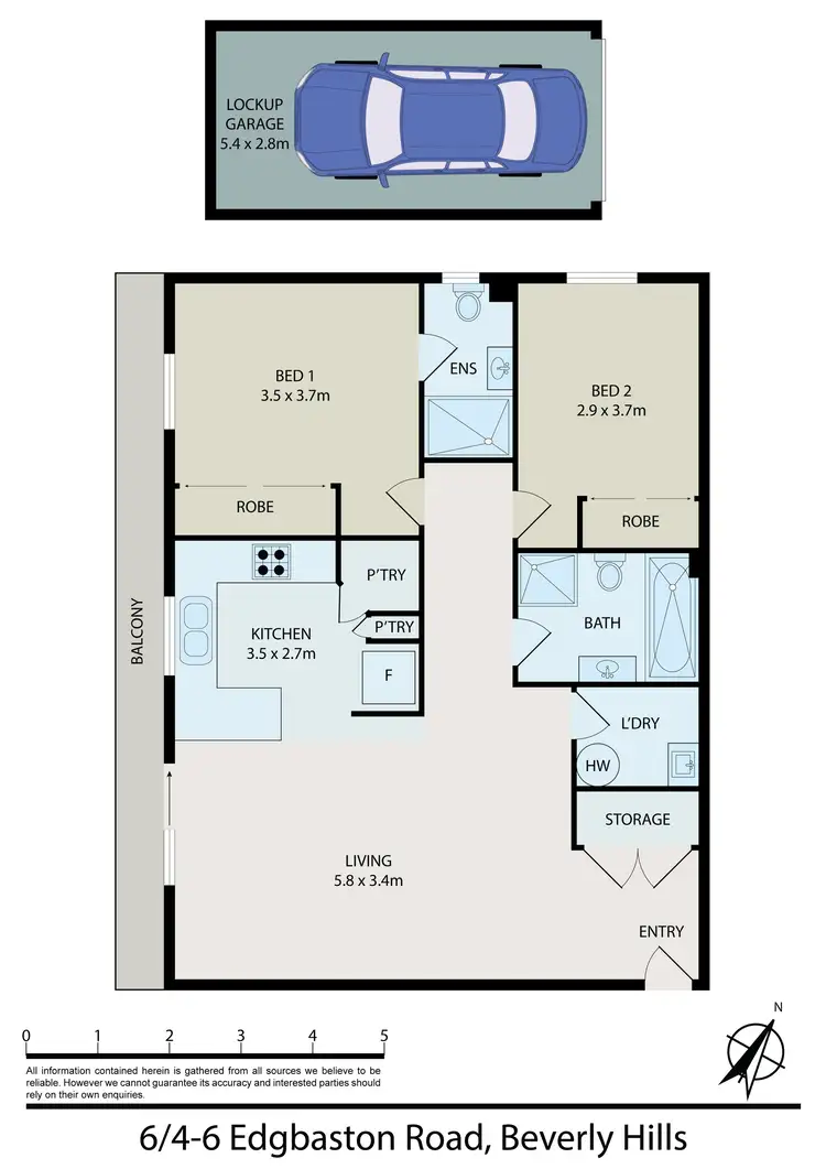 Floorplan of Homely apartment listing, 6/4-6 Edgbaston Road, Beverly Hills NSW 2209