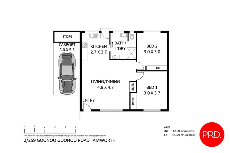 Floorplan of Homely unit listing, 2/259 Goonoo Goonoo Road, Tamworth NSW 2340
