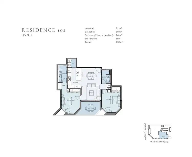 Floorplan of Homely apartment listing, 102/110 Marine Parade, Cottesloe WA 6011