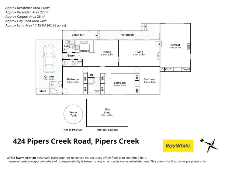 Floorplan of Homely house listing, 424 Pipers Creek Road, Pipers Creek VIC 3444