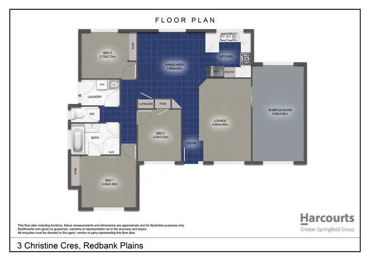 Floorplan of Homely house listing, 3 Christine Crescent, Redbank Plains QLD 4301