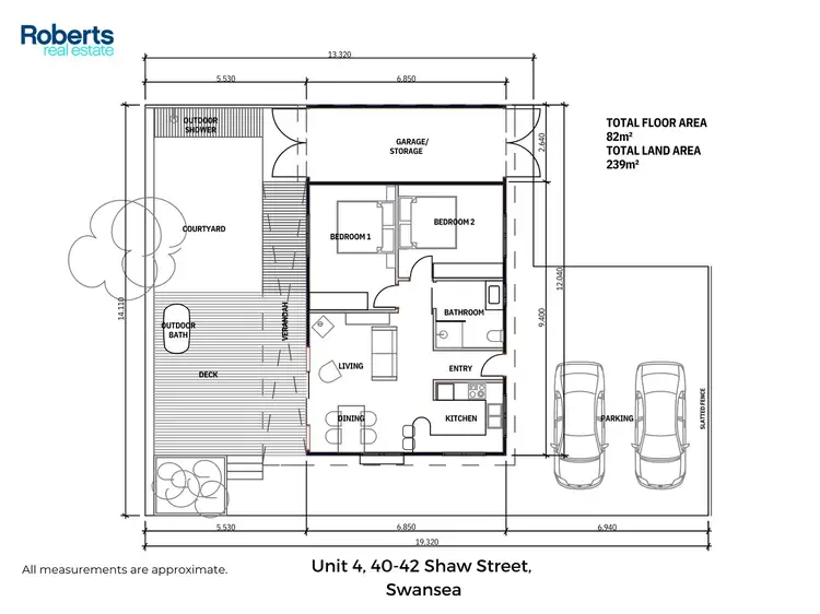Floorplan of Homely unit listing, Unit 4/40-42 Shaw Street, Swansea TAS 7190